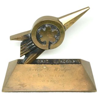 Vintage Air Canada / Tca Bronze Retirement Trophy Stewardess Flight Attendant