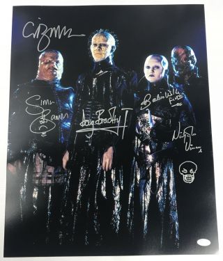 Clive Barker And Hellraiser Cenobite Signed 16x20 Photo Jsa Rare