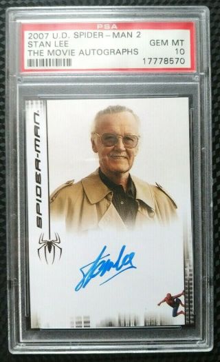 2007 Upper Deck Spider - Man 2 Stan Lee Autograph Psa 10 Gem Rare Look