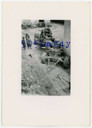 Wwii Us Gi Photo - Rear View Us Captured German 15 Cm Kanone 18 ? Howitzer - Top