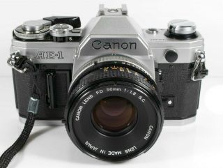 Vintage Canon AE - 1 Program 35mm SLR Camera with 50mm 1:1.  8 Lens 2