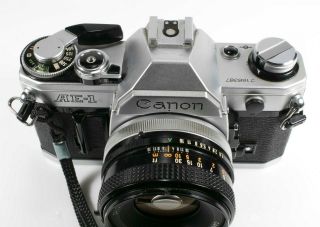 Vintage Canon AE - 1 Program 35mm SLR Camera with 50mm 1:1.  8 Lens 6