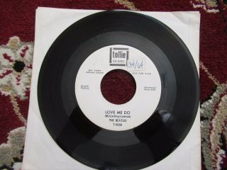 Beatles Rare Vintage 1964 Tollie Records " Love Me Do " White Label Promo 45