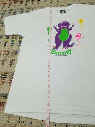 Vintage Barney the dinasour 1991 90s single stitch Backyard Gang shirt 5