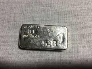 Old Rare Vintage Academy 5.  8 Silver Bar