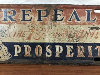 Vintage Repeal 18th Amendment For Prosperity License Plate Tag Topper 7