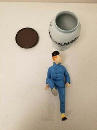 Extremely Rare Tintin coming out of Vase Resin Statue 2