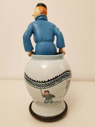 Extremely Rare Tintin coming out of Vase Resin Statue 4