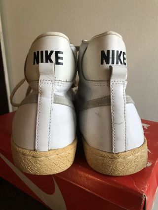 Vintage 80’s Nike Bruin White Leather Shoes Size US 11 Men ' s High Top Basketball 4