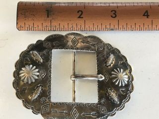 VINTAGE NAVAJO Buckle Harvey Era With Stamping.  STERLING.  Not Signed. 7