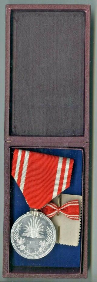 Wwii Japanese Red Cross Medal In Case Army Navy Badge Order