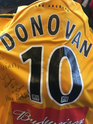 Vtg Nike Los Angeles Galaxy Landon Donovan Soccer Jersey Size M Autographed 5