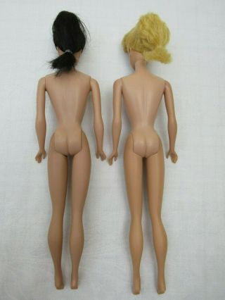 Pair Vintage Ponytail Barbie Dolls Brunette & Blonde NEED TLC 4