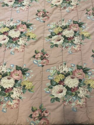 Vintage RALPH LAUREN Cynthia Pink Floral Comforter Twin 2