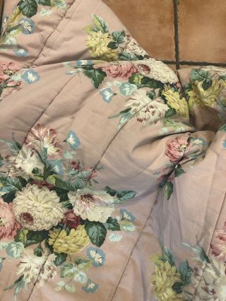 Vintage RALPH LAUREN Cynthia Pink Floral Comforter Twin 4