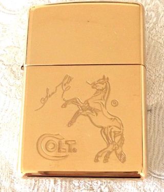 Vintage 1999 Zippo Sam Colt Windproof Lighter Polished Solid Brass