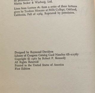Rare 1967 SIGNED Robert F.  Kennedy Book To Seek A Newer World 1st Edit.  RFK JFK 7