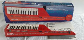 1987 Vintage Yamaha Shs - 10 Red Midi Digital Shoulder Keyboard Keytar