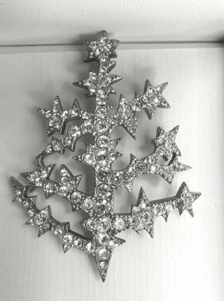 VINTAGE MMA STERLING & CRYSTAL CHRISTMAS TREE PIN/PENDANT Rare Signed Book Piece 2