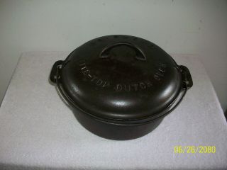 Vintage Griswold No 833 Cast Iron Dutch Oven Pot & Lid Cleaned & Seasoned