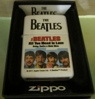 Vintage Very Rare 2012 Zippo Lighter The Beatles All You Need Is Love Rare