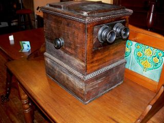 Extremely Rare 19th Century Dual Stereo - Graphoscope With 46 Stereo Cards