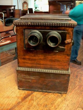 Extremely Rare 19th Century Dual Stereo - Graphoscope with 46 Stereo Cards 6