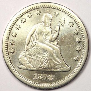 1878 - Cc Seated Liberty Quarter 25c - Sharp Details - Rare Carson City Coin