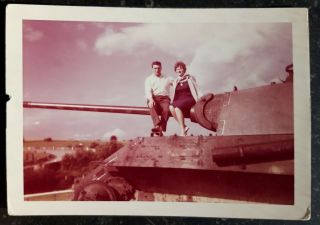 1950s 1960s Ko Wwii Germany Panzer Tank Panther Color Tourist Private Photo