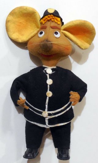 Vintage Toy Doll Topo Gigio Policeman Cloth Lenci 1960s M.  C Made In Italy