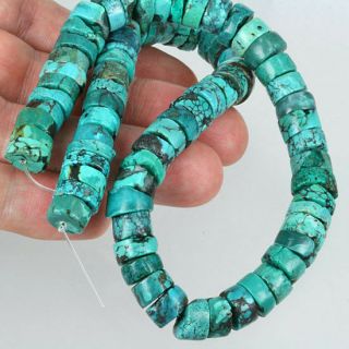 Wonderful Hubei Natural Turquoise Gemstone Beads Chunky Disc Strand 2