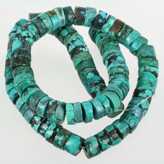Wonderful Hubei Natural Turquoise Gemstone Beads Chunky Disc Strand 3