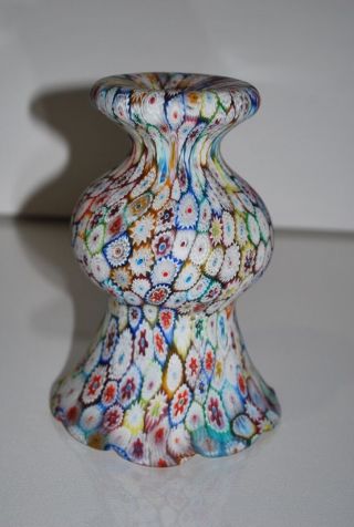 Large Vintage Fratelli Toso Millefiori Murano Glass Vase 5