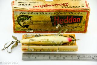 Vintage Heddon Dowagiac 5T Underwater Minnow Lure in Correct Box ET4 6