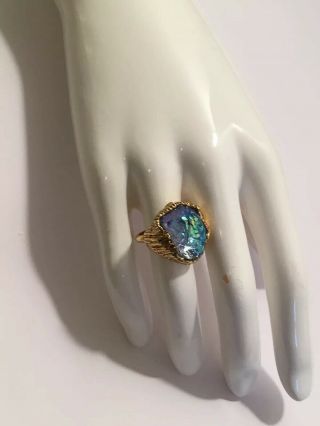 (inv 295) - Rare " Lava Stone Ring - Schiaparelli