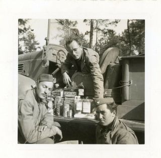 Org Wwii Photo: American Gi Posing With Supplies