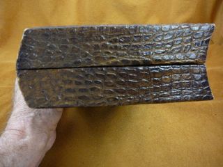 EL19 - 1 vintage Cigar box Real Alligator Leather Hide wood case cigarillos holder 6