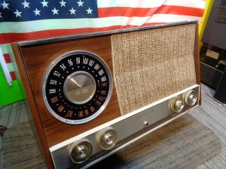 Estate Vintage Zenith Mj1035 Tube Wood Radio Large Tabletop Am/fm Radio