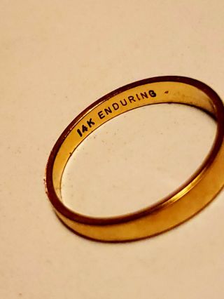 Vintage 14K Yellow Gold Diamond & Ruby Wedding Ring Set Sz.  6.  0.  Enduring 11