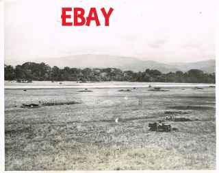 Wwii Rare Acme Press Photo 7x9 Us Navy Airfield Guadalcanal Marines In Action