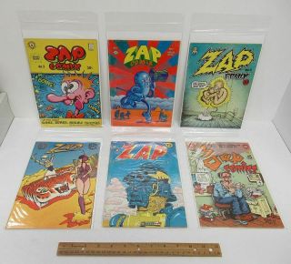 (6) Vintage Zap Comix Comic Books Apex Print Last Gasp Robert Crumb Wz5584