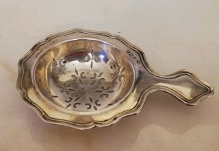 Antique Solid Silver Tea Strainer By Ricard Pearce - 1945