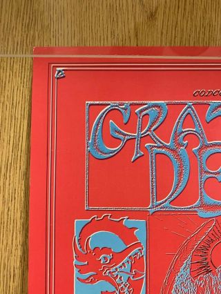 Grateful Dead Worchester 88 Poster Rare Vintage Near 7