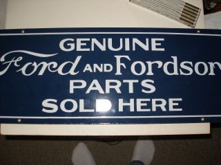 Vintage Enameled " Ford And Fordson Parts " Sign