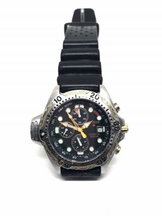 Vintage Citizen Promaster Aqualand Divers Chronograph Men Watch 3745 - E70022