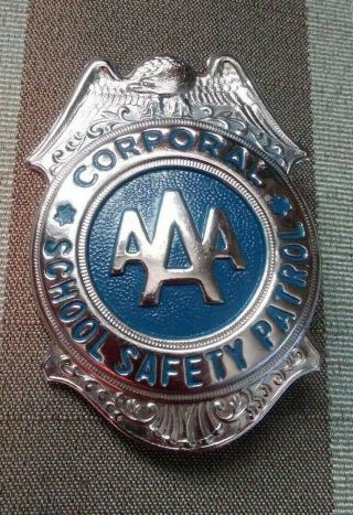 Vintage Aaa School Safety Patrol Corporal Badge