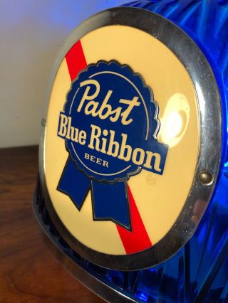 Vintage PABST BLUE RIBBON BEER Poker Pool Table Hanging Bar Light Sign 6