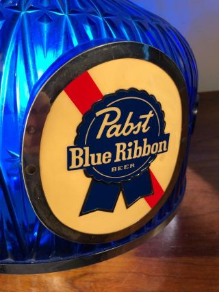 Vintage PABST BLUE RIBBON BEER Poker Pool Table Hanging Bar Light Sign 7