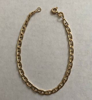 Vintage 18k (. 750) Solid Gold Chain Link Bracelet 3.  7g Look