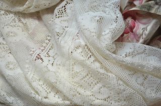 Vintage French lace curtain panel 3